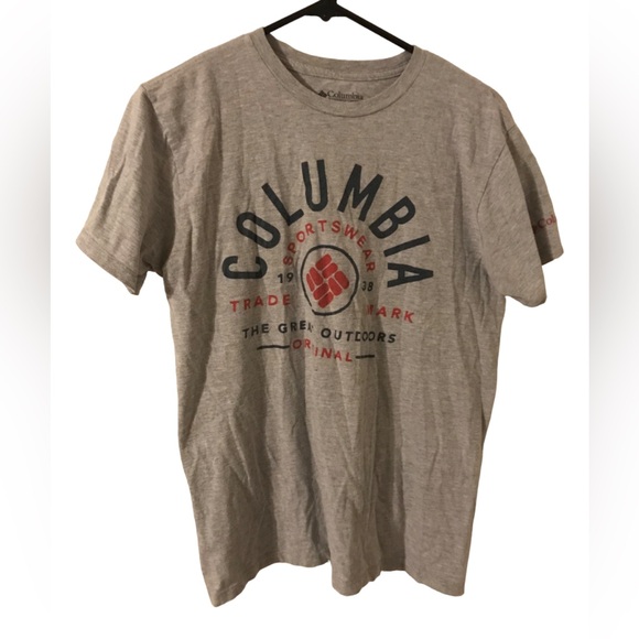 Columbia Other - Columbia Gray Red Black Round Neck Graphic Short Sleeve Men's Size Small T Shirt